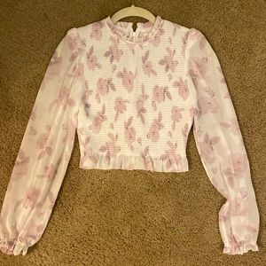 Cropped flower blouse